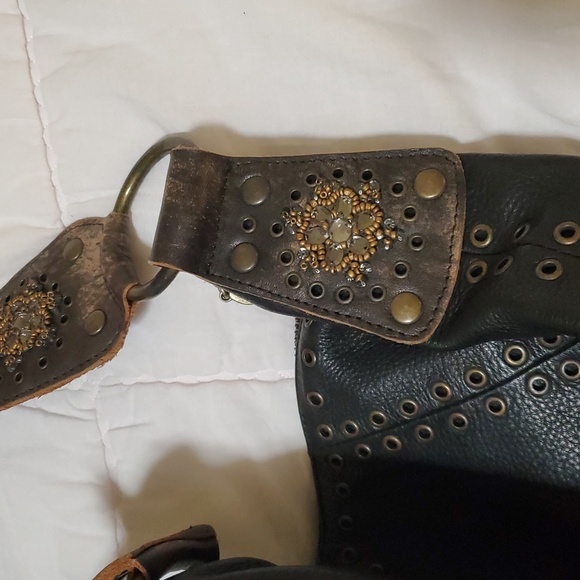 Betsey Johnson Black Studded Hobo Bag - Picture 6 of 16